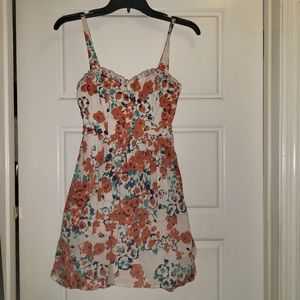 Orange, Blue, & Teal Floral Dress